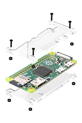 MakerSpot 8-in-1 Raspberry Pi Zero W Mega Pack (no PiZero board) with 8GB Micro SD Card, 4-Port OTG USB Hub, Pin Headers, mini HDMI Adapter, Transparent Acrylic Protector Cover Case & WiFi Dongle