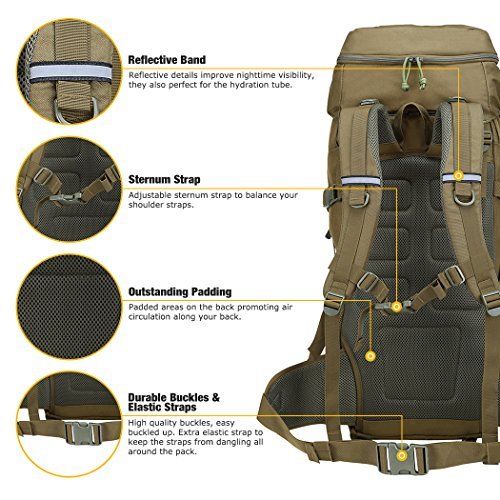 Mardingtop 50 Liter Internal Frame Backpack Tactical Backpack Military Backpack Molle Bag with Rain Cover for Hunting Shooting Camping Hiking Trekking Traveling