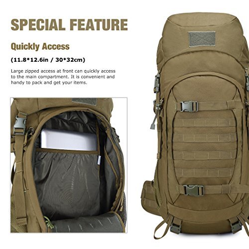 Mardingtop 50 Liter Internal Frame Backpack Tactical Backpack Military Backpack Molle Bag with Rain Cover for Hunting Shooting Camping Hiking Trekking Traveling