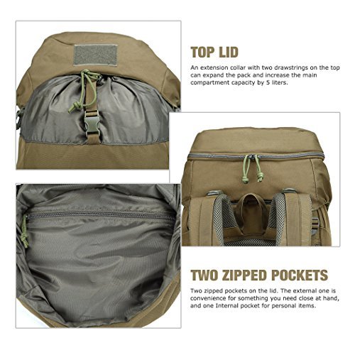 Mardingtop 50 Liter Internal Frame Backpack Tactical Backpack Military Backpack Molle Bag with Rain Cover for Hunting Shooting Camping Hiking Trekking Traveling