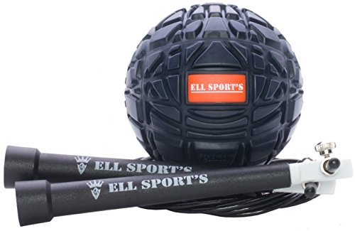 Massage Ball Set for Deep Tissue, Plantar Fasciitis, Trigger Point Therapy, Myofascial Release, Mobility Muscle of Back, Neck, Shoulders, Feet by ELL SPORT'S. BONUS FREE - Jump Rope and Carrying Bag