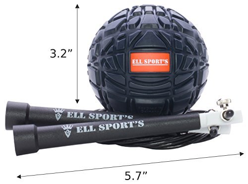 Massage Ball Set for Deep Tissue, Plantar Fasciitis, Trigger Point Therapy, Myofascial Release, Mobility Muscle of Back, Neck, Shoulders, Feet by ELL SPORT'S. BONUS FREE - Jump Rope and Carrying Bag