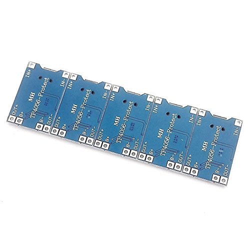 McIgIcM 5pcs Micro USB 5V 1A 18650 TP4056 Lithium Battery Charger Module Charging Board With Protection Dual Functions 1A Li-ion