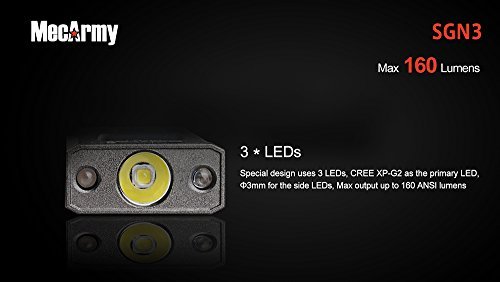 MecArmy SGN3 BUNDLE with a Grey Mini Rechargeable LED Flashlight, Rechargeable Lithium Polymer Battery, and a Mini USB Light