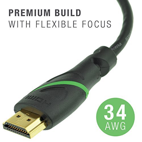 Mediabridge FLEX Series HDMI Cable (1 Foot) - High-Speed Supports 4K, Ethernet, 3D and Audio Return [Newest Standard] - (Part# MPC-HDMI34-1 )