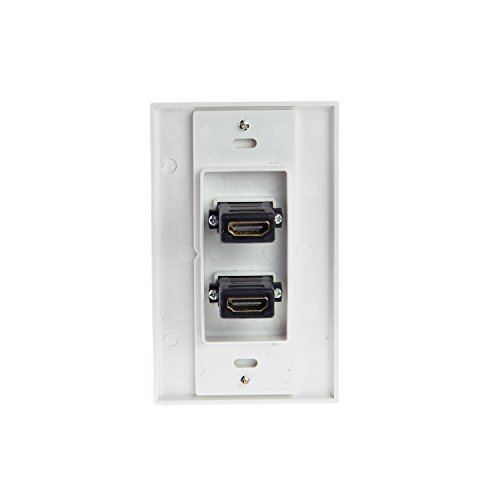 Mediabridge HDMI Wall Plate (2 Port) - [Latest Version - Supports 4K, 3D, ARC] Includes FREE Low Voltage Metal Mounting Bracket (1-Gang) - 2-Piece Inset Wall Plate for 2 HDMI (Part# WP1-HDMIX2 )