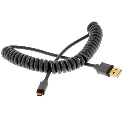 Mediabridge USB 2.0 - Micro-USB to USB Coiled Cable (1-3 Feet) - High-Speed A Male to Micro B with Gold-Plated Connectors - (Part# 30-004-02C )