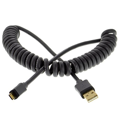 Mediabridge USB 2.0 - Micro-USB to USB Coiled Cable (1-3 Feet) - High-Speed A Male to Micro B with Gold-Plated Connectors - (Part# 30-004-02C )