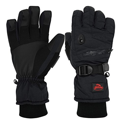 Men Waterproof Thinsulate Ski Snowboard Gloves Winter Warm Gloves Black