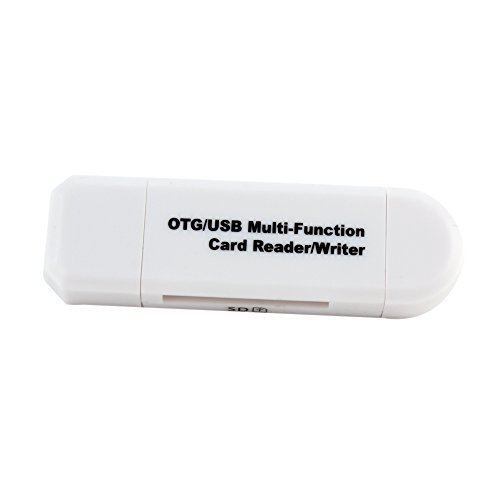 Micro USB OTG to USB 2.0 Adapter; SD/Micro SD Card Reader with standard USB Male & Micro USB Male Connector for Smartphones/Tablets with OTG Function (White)