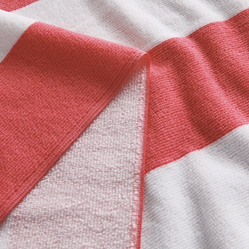 Microfiber Cabana Striped Beach Towel Pink and White (30" x 60")—Soft, Quick Dry, Lightweight, Absorbent, and Plush by Exclusivo Mezcla