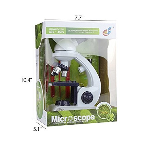 Microscope for Kids Science Kit Beginner's Microscope Kit with LED 80X 200x and 450x...
