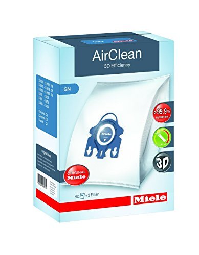 Miele AIR CLEAN GN Replacement Dustbags (4 AirClean FilterBags, 1 motor protection filter, 1 AirClean Filter)