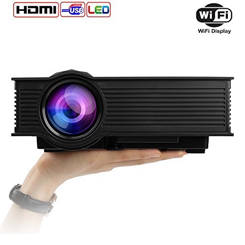 Mileagea LED Projector Mini Portable Multimedia 1080P Full HD Wifi Wireless Home Theater