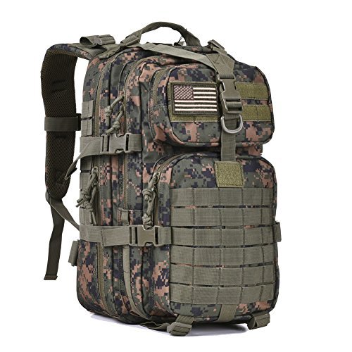 Military Tactical Assault Pack Backpack Army Molle Bug Out Bag Backpacks Rucksack for Outdoor Hunting Camping School 34L Small Woodland Camouflage