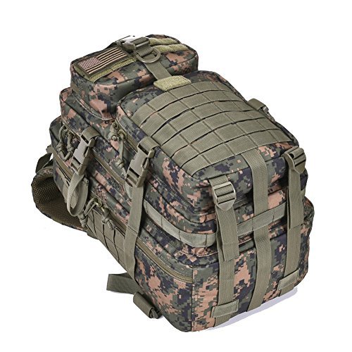 Military Tactical Assault Pack Backpack Army Molle Bug Out Bag Backpacks Rucksack for Outdoor Hunting Camping School 34L Small Woodland Camouflage