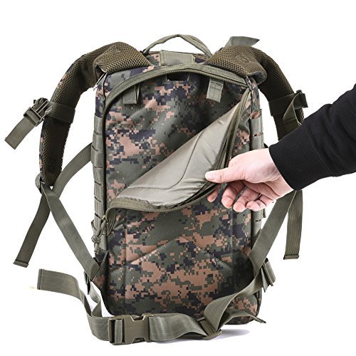 Military Tactical Assault Pack Backpack Army Molle Bug Out Bag Backpacks Rucksack for Outdoor Hunting Camping School 34L Small Woodland Camouflage