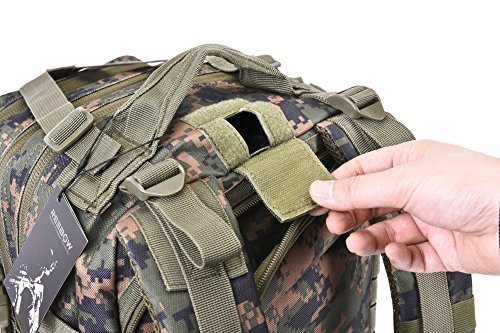 Military Tactical Assault Pack Backpack Army Molle Bug Out Bag Backpacks Rucksack for Outdoor Hunting Camping School 34L Small Woodland Camouflage