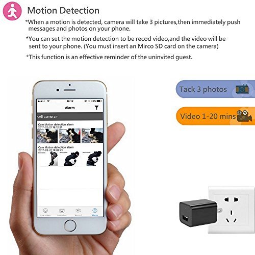 Mini 1080P WIFI HD Hidden Spy Camera Plug Wall Charger Video Recorder Motion Detection Wireless Real-time Remote See Live Nanny Cam