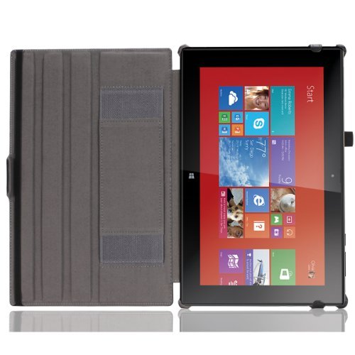 MoKo Nokia Lumia 2520 Case - Slim-Fit Multi-angle Stand Cover Case for Nokia Lumia 2520 10.1 Inch Microsoft Windows RT 8.1 Tablet, BLACK (With Smart Cover Auto Wake / Sleep)