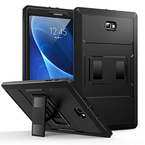 MoKo Samsung Galaxy Tab A 10.1 Case - [Heavy Duty] Full Body Rugged Cover with Built-in Screen Protector for Samsung Galaxy Tab A 10.1" 2016 Tablet (SM-T580 / SM-T585, No Pen Version), BLACK