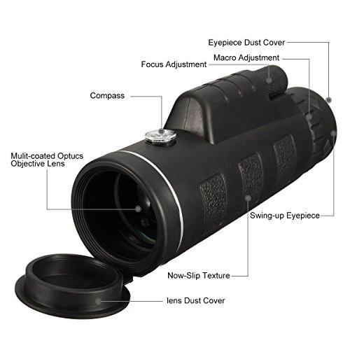 Monocular Telescope, F.Dorla 10X50 Portable HD Dual Focus Optical Monoculars Waterproof Outdoor Telescopes with Tripod Cell Phone Holder for Hunting Camping Birds Watching Travel