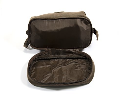 Montana for Him by Danielle Creations Triple Pocket Travel Toiletry Bag, Deep Brown 