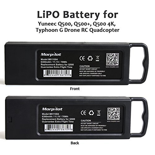 Morpilot M011004 3S 6300mAh 11.1V 70Wh Replacement LiPo Battery for Yuneec Tyhoon Q500, Q500+, Q500 4K, Typhoon G Drone RC Quadcopter