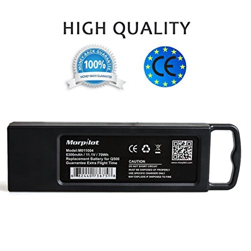 Morpilot M011004 3S 6300mAh 11.1V 70Wh Replacement LiPo Battery for Yuneec Tyhoon Q500, Q500+, Q500 4K, Typhoon G Drone RC Quadcopter