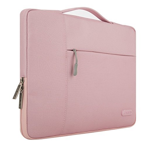 Mosiso Polyester Fabric Multifunctional Sleeve Briefcase Handbag Case Cover for 13-13.3 Inch Laptop, Notebook, MacBook Air/Pro, Pink