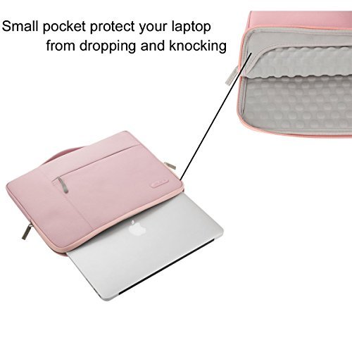 Mosiso Polyester Fabric Multifunctional Sleeve Briefcase Handbag Case Cover for 13-13.3 Inch Laptop, Notebook, MacBook Air/Pro, Pink