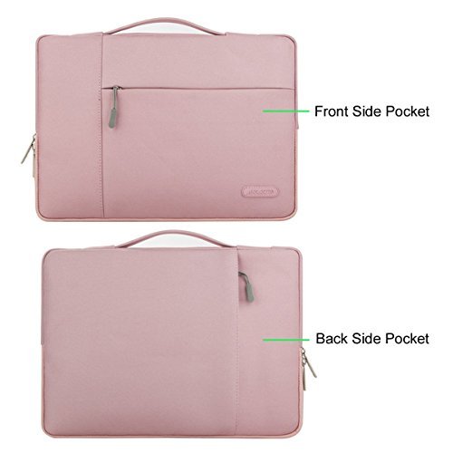 Mosiso Polyester Fabric Multifunctional Sleeve Briefcase Handbag Case Cover for 13-13.3 Inch Laptop, Notebook, MacBook Air/Pro, Pink