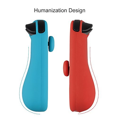 Mothca Joy-Con Gel Guards with Thumb Grip Caps, Protective Skin Anti-Slip Lightweight Comfort Blue and Red for Nintendo Switch