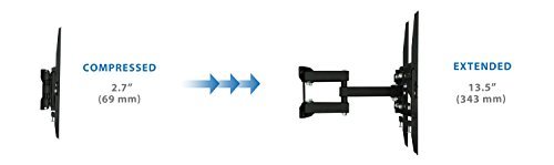 Mount-It! Articulating TV Wall Mount Corner Bracket, VESA 400 x 400 Compatible, Stable Dual Arm Full Motion, Swivel, Tilt Fits 32, 37, 40, 42, 47, 50 Inch TVs, 115 Lbs Capacity With HDMI Cable Black