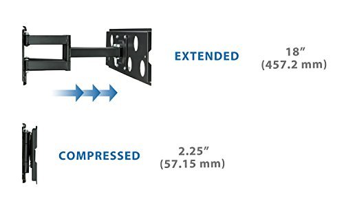 Mount-It! Articulating TV Wall Mount for 32” – 65” LCD/LED/Plasma Flat Screen TVs, Full Motion, 165 Lbs Capacity, Black (MI-2291)