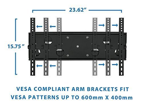 Mount-It! Articulating TV Wall Mount for 32” – 65” LCD/LED/Plasma Flat Screen TVs, Full Motion, 165 Lbs Capacity, Black (MI-2291)