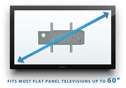 Mount-It! MI-2171L TV Wall Mount Full Motion Bracket, Swing Out Arm, for 32" to 65" Flat Screen LCD and LED, VESA 200x200 to 600x400, 165 lb Capacity, Black