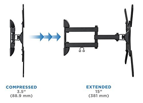 Mount-It! MI-4110 TV Wall Mount Monitor Bracket with Full Motion Articulating Tilt Arm 15" Extension for most 17" 19" TO" 55" LCD LED Displays up to VESA 400x400