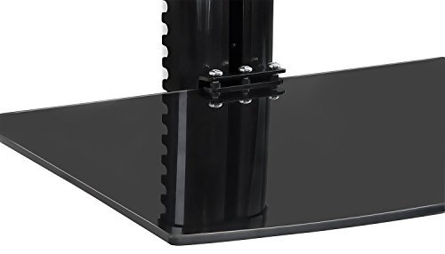 Mount-It! MI-892 Floating Wall Mounted Shelf Bracket Stand for AV Receiver, Component, Cable Box, Playstation4, Xbox1, DVD Player, Projector, 35.2 Lbs Capacity, 2 Shelves, Tinted Tempered Glass