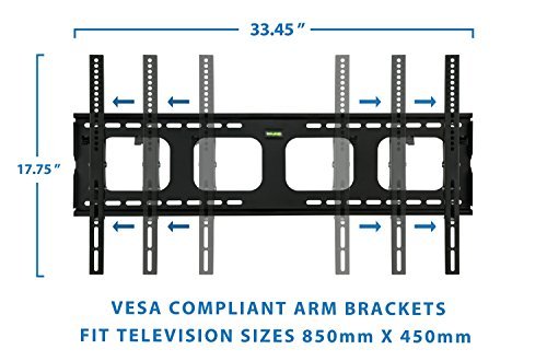 Mount-It! Tilting TV Wall Mount Bracket For Samsung Sony Vizio LG Panasonic TCL VESA 200x200 400x400 600x400 850x450 Compatible Premium Tilt 220 Lbs Capacity, Size 42-80 inch