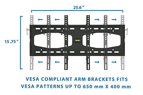 Mount-It! Tilting TV Wall Mount for 32" 40" 47" 50" 55" Samsung, Sony, Vizio, LG, Sharp TVs with Low Profile Design up to VESA 600x400mm, Black