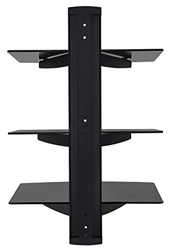 Mount-It! Wall Mounted AV Component Shelving System with 3 Adjustable Tempere...