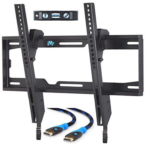 Mounting Dream MD2268-MK TV Wall Mount Tilting Bracket for Most 26-55 Inch LED, LCD and Plasma TVs up to VESA 400 x 400mm and 100 LBS Loading Capacity, 6 FT HDMI Cable and Torpedo Level