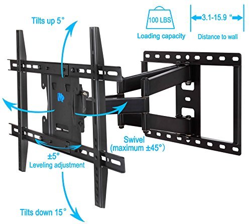 Mounting Dream MD2296 TV Wall Mount Bracket for most 42-70 Inch LED, LCD and OLED Flat Screen TV, with Full Motion Swivel Articulating Arms, up to VESA 600 x 400mm and 100 LBS