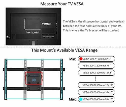 Mounting Dream MD2298 Premium TV Wall Mount Bracket Fits 16, 18, 24 inch Wood Stud Spacing with Full Motion Articulating Arm for most 42-70 Inch LED, LCD and Plasma TV up to VESA 600x400mm and 132 lbs