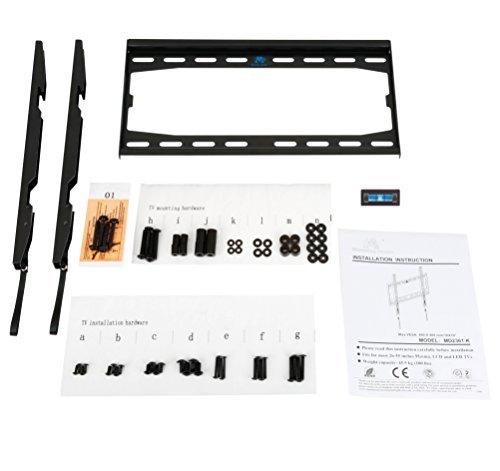 Mounting Dream MD2361-K Low profile TV Wall Mount Bracket for Most 26-55 Inch LED, LCD and Plasma TVs up to VESA 400 x 400mm and 100 LBS Loading Capacity