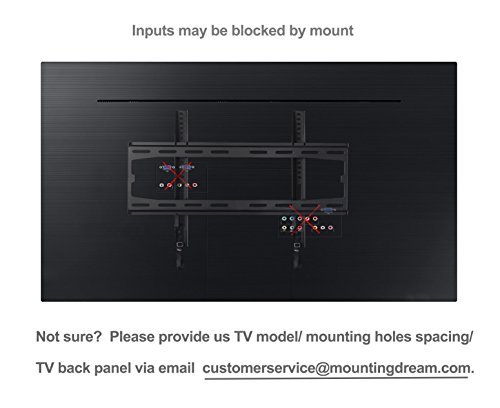 Mounting Dream MD2361-K Low profile TV Wall Mount Bracket for Most 26-55 Inch LED, LCD and Plasma TVs up to VESA 400 x 400mm and 100 LBS Loading Capacity