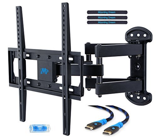 Mounting Dream MD2379 TV Wall Mount Bracket for most of 26-55 Inch LED, LCD, OLED and Plasma Flat Screen TV with Full Motion Swivel Articulating Dual Arms up to VESA 400x400mm and 99 LBS with Tilting