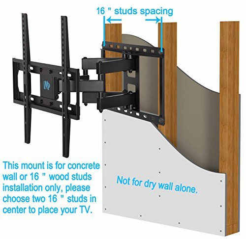 Mounting Dream MD2380 TV Wall Mount Bracket for most 26-55 Inch LED, LCD, OLED and Plasma Flat Screen TV, with Full Motion Swivel Articulating Dual Arms, up to VESA 400x400mm and 99 LBS with Tilting