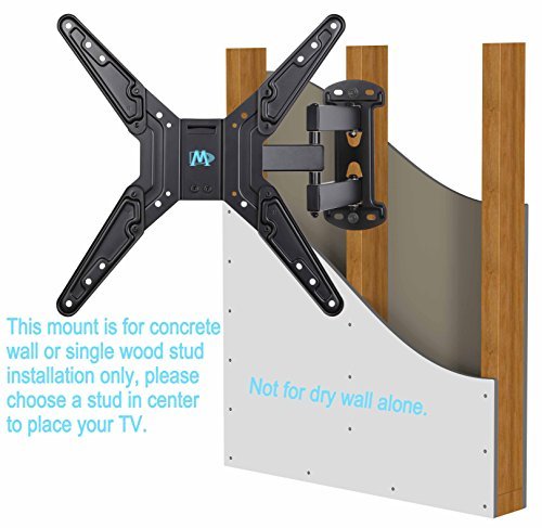 Mounting Dream MD2413-KT Full Motion TV Wall Mount and DVD Floating Shelf with Two Tiers DVD Shelves, TV Mount Fits Most of 26-55 Inch TVs up to 60 LBS with Max VESA of 400 x 400mm, 19.4” Extension